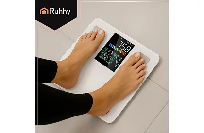 Cântar personal electronic analitic până la 226 kg - alb