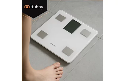 Cântar personal electronic analitic până la 226 kg - alb