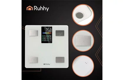 Cântar personal electronic analitic până la 226 kg - alb