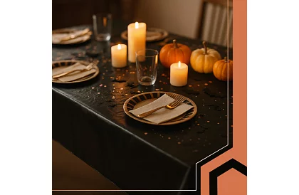 Masă de plastic neagră 137 × 274 cm