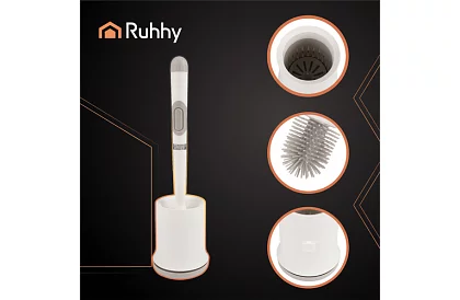 Perie de silicon pentru toaletă – perie WC, albă