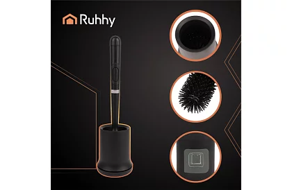 Perie din silicon pentru toaletă – perie WC, neagră