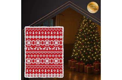 Pătură groasă cu motiv de Crăciun 130 x 170 cm