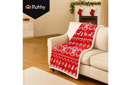 Pătură groasă cu motiv de Crăciun 130 x 170 cm