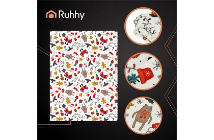 Plaid dublu cu motiv de Crăciun 150 x 200 cm