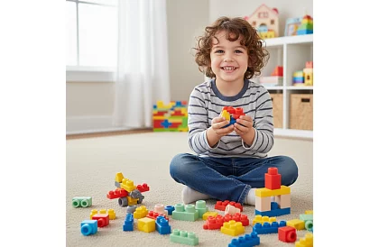 Cubi senzoriali din cauciuc pentru copii – 80 de bucăți