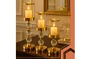 Set de 3 suporturi pentru lumânări – Gold Glamour