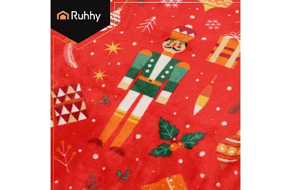 Pătură din flanel cu motiv de Crăciun 150 x 200 cm