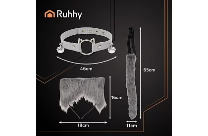 Costumul de pisică 3 în 1 - gri