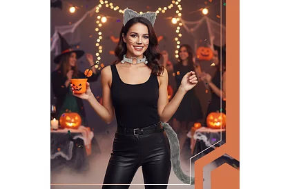 Costumul de pisică 3 în 1 - gri