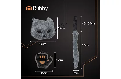 Costumul de carnaval pentru pisici 4 în 1 – gri