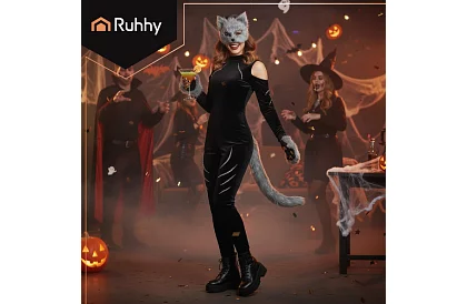 Costumul de carnaval pentru pisici 4 în 1 – gri