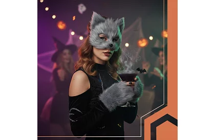 Costumul de carnaval pentru pisici 4 în 1 – gri