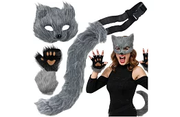 Costumul de carnaval pentru pisici 4 în 1 – gri