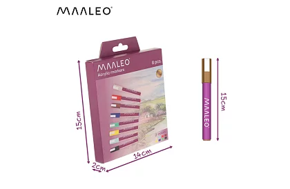 Markere decorative acrilice - set de 8 bucăți