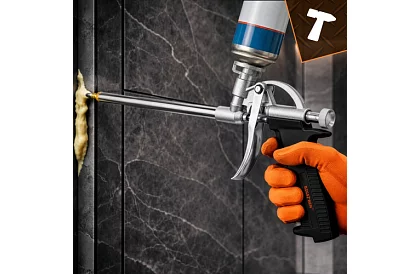 Pistolă metalică de montaj pentru spumă cu debit reglabil