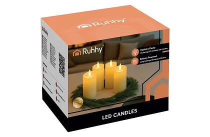 Lumanțe LED set cu efect de flacără 12,5 cm – 4 bucăți