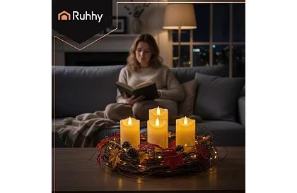 Lumanțe LED set cu efect de flacără 12,5 cm – 4 bucăți