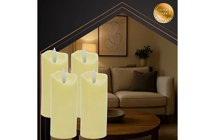 Lumanțe LED set cu efect de flacără 12,5 cm – 4 bucăți