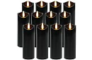 LED lumânări negre cu efect de flacără 15 x 5 cm – set de 12 bucăți