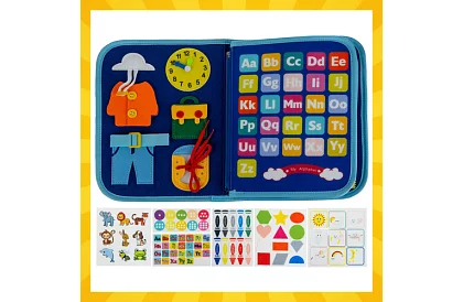 Cartea senzorială educațională Montessori - albastră