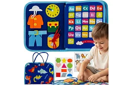 Cartea senzorială educațională Montessori - albastră