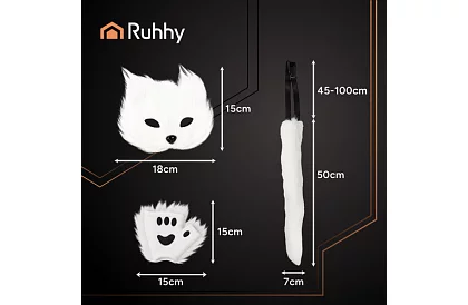 Costumul de carnaval pentru pisici 4 în 1 – alb