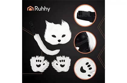 Costumul de carnaval pentru pisici 4 în 1 – alb