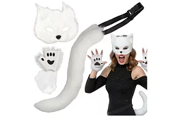 Costumul de carnaval pentru pisici 4 în 1 – alb