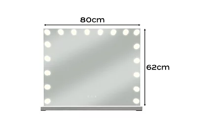 Oglindă cosmetică cu iluminare LED 80 × 62 cm