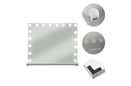 Oglindă cosmetică cu iluminare LED 80 × 62 cm