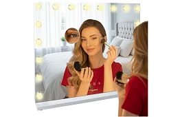 Oglindă cosmetică cu iluminare LED 80 × 62 cm