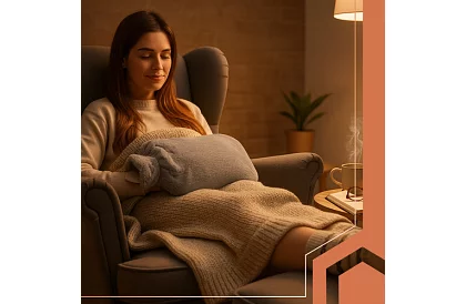 Termofor – sticlă mare cu husă din pluș 3,5 l