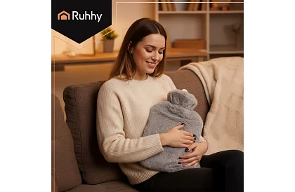 Termofor – sticlă mare cu husă din pluș 3,5 l