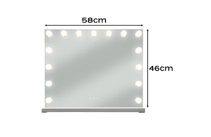 Oglindă cosmetică cu iluminare LED 58 × 46 cm