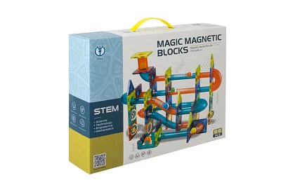 Set de construcție educațională magnetică 3D – pistă cu bile 96 de piese