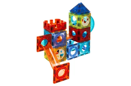 Set de construcție educațională magnetică 3D – pistă cu bile 96 de piese