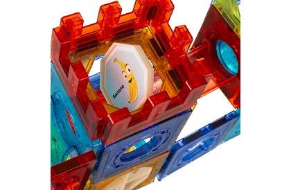 Set de construcție educațională magnetică 3D – pistă cu bile 96 de piese