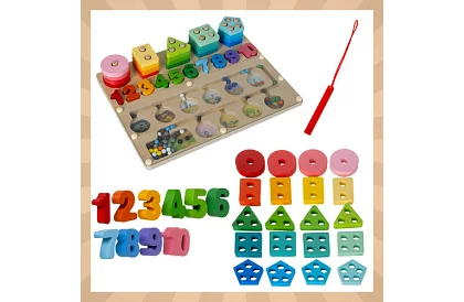 Clasificator educațional de forme și numere Montessori 3în1