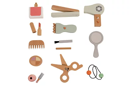 Set de coafură din lemn pentru copii 17 în 1