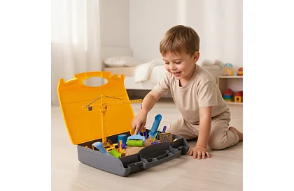 Nisip cinetic 1500 g cu accesorii XXL – șantier