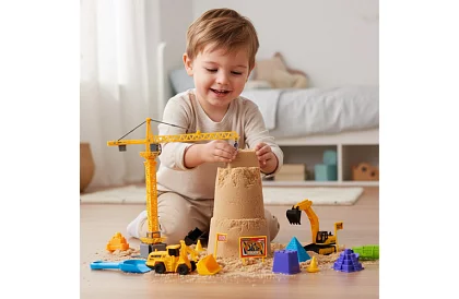 Nisip cinetic 1500 g cu accesorii XXL – șantier