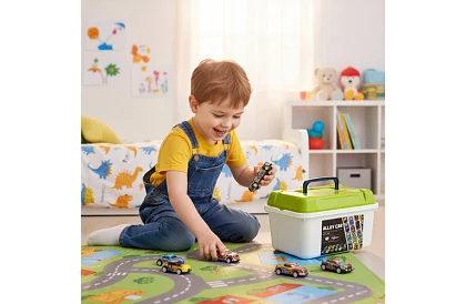 50 de mașinuțe cu arc în cutie