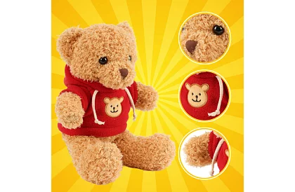 Ursuleț cu hanorac 30 cm – jucărie din pluș pentru copii 0+