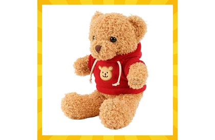 Ursuleț cu hanorac 30 cm – jucărie din pluș pentru copii 0+