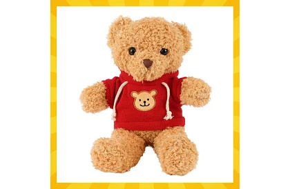 Ursuleț cu hanorac 30 cm – jucărie din pluș pentru copii 0+