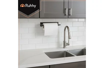 Suport de perete pentru prosoape de hârtie 25 cm – negru