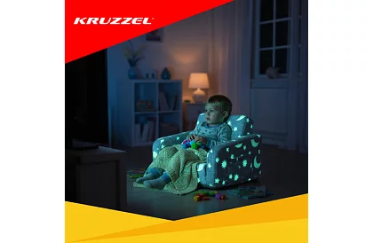 Canapea pliantă pentru copii - fotoliu din pluș care luminează