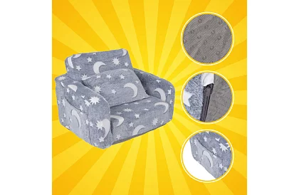 Canapea pliantă pentru copii - fotoliu din pluș care luminează