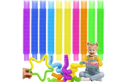 Pop Pipes – tuburi flexibile Montessori – 10 bucăți